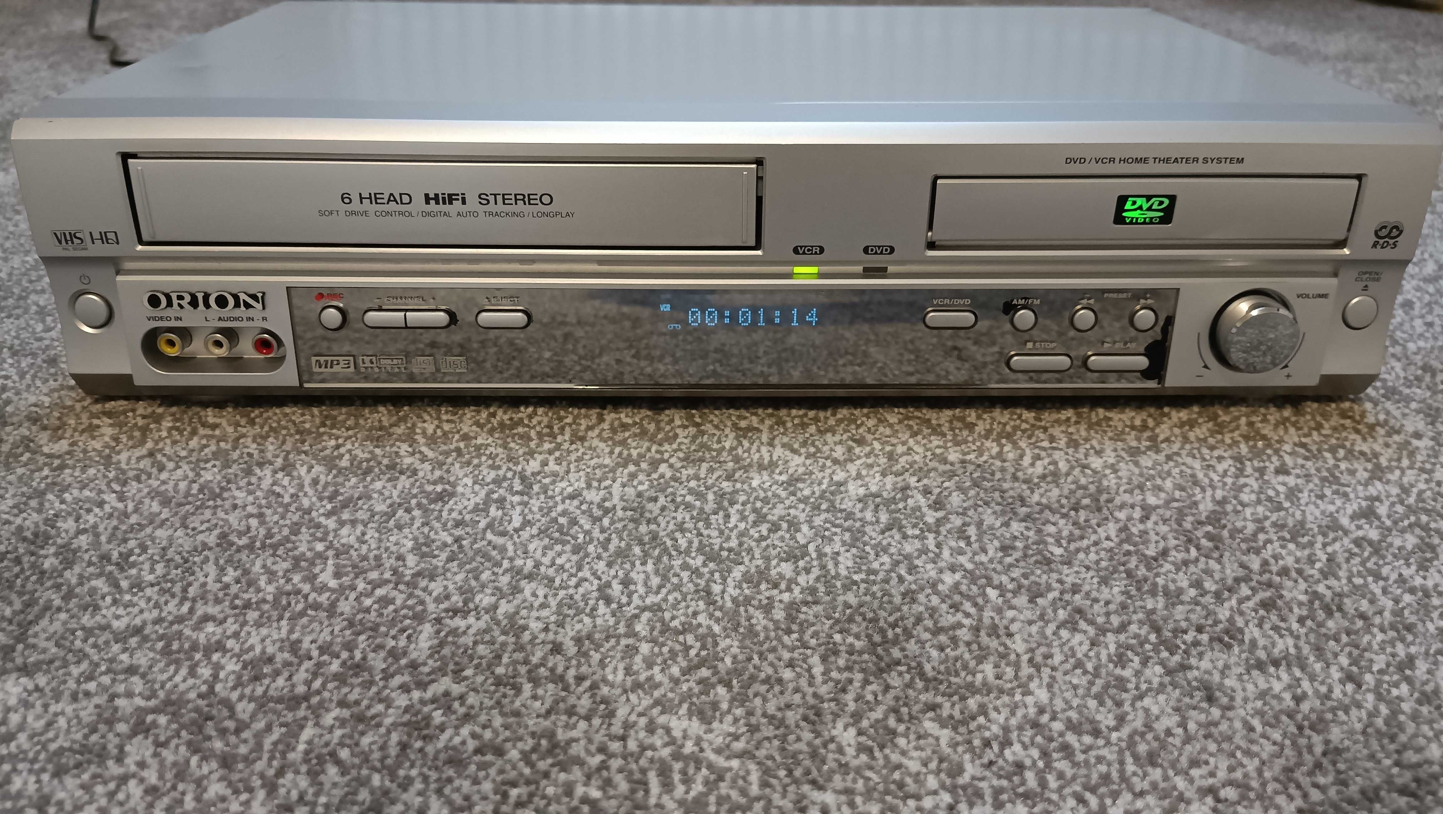 Magnetowid Video Combo VHS DVD TUNER FM ORION 6 głowic HI-FI pilot