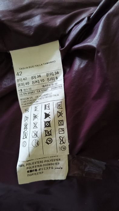 Damska kurtka United colors of benetton zimowa  z kapturem 42 Pikowana