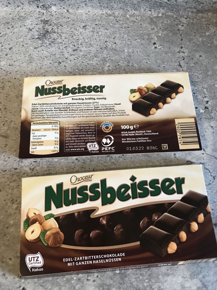 Немецкий молочный шоколад NUSSBEISER
