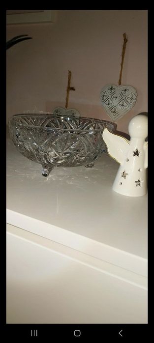 Piękna kryształowa misa na nóżkach, rozmiar 18x9, stan idealny