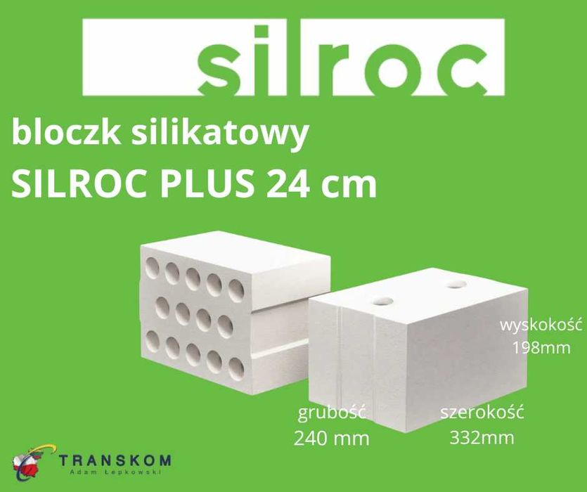 7,15 zł brutto Bloczek silikatowy SILROC PLUS  240 - Roclite YTONG