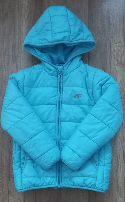 4F kurtka dziecięca przejściowa zimowa niebieska 122cm