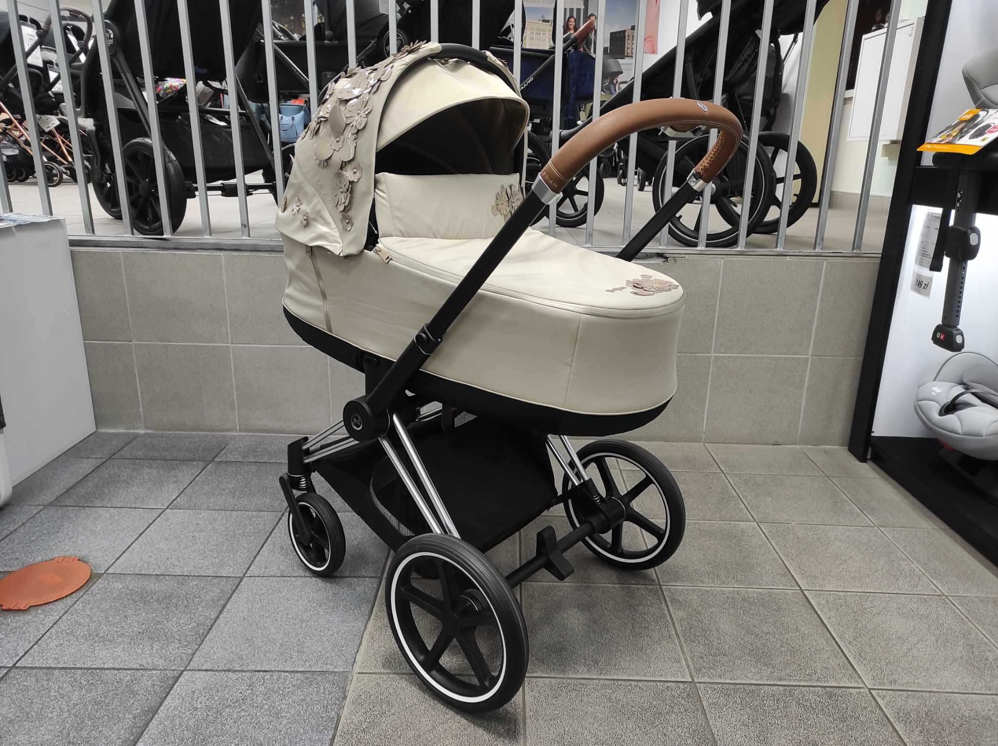 Cybex Wózek dziecięcy Priam 3.0  Chrome-Brown 2w1 Simply Flowers Beige