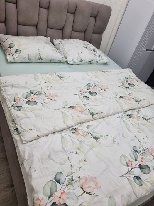 Двухспальний комплект постільна білизна салатовий евкаліпт