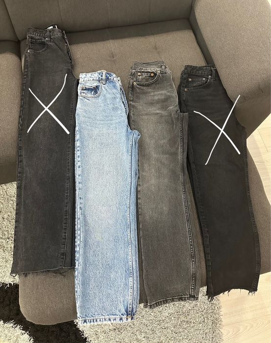 Джинси zara straight 36 38 сині сірі чорні