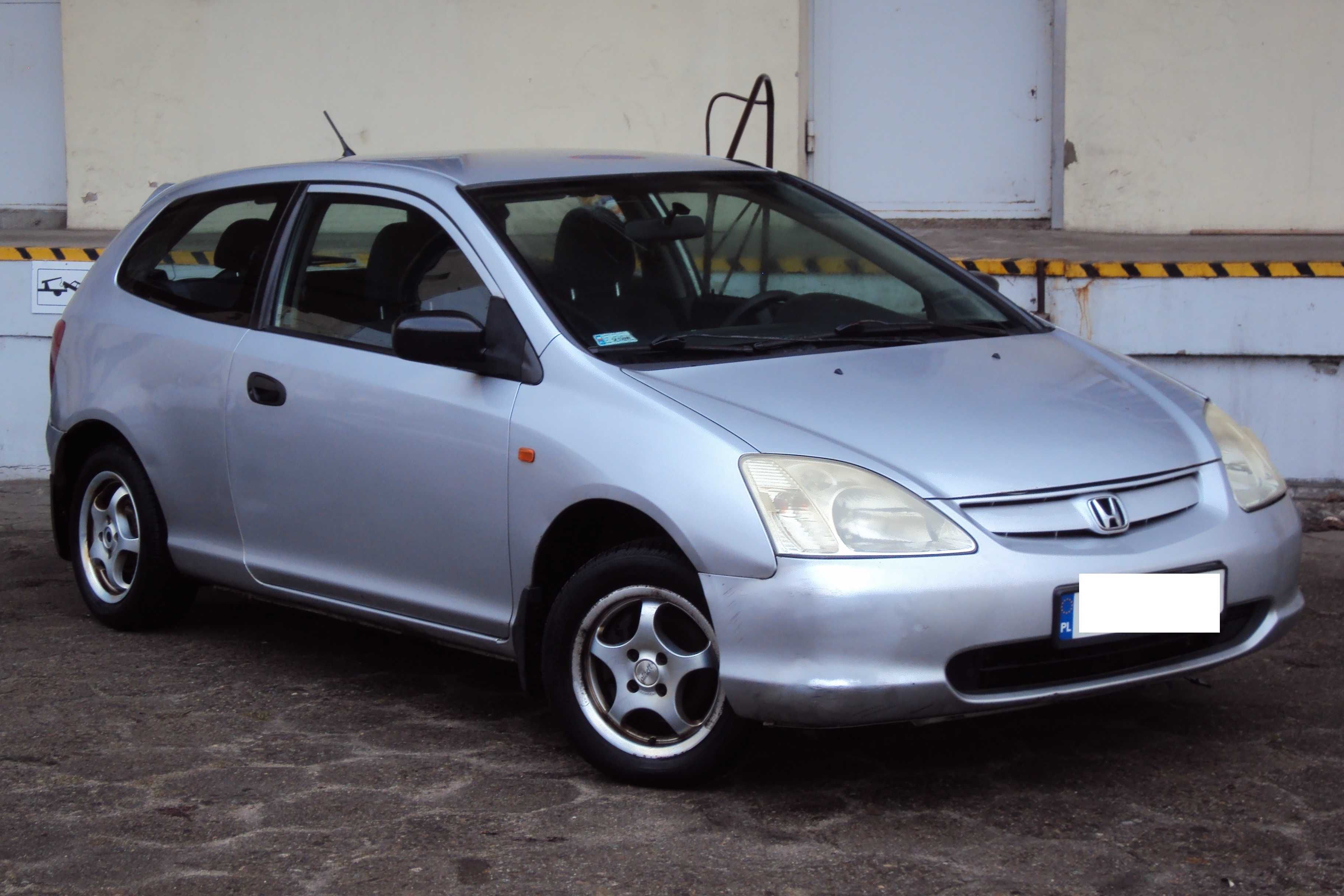 TANIO !! Honda Civic VII 2002r. 1.4 16V z GAZEM, KLIMA, USZKODZONA