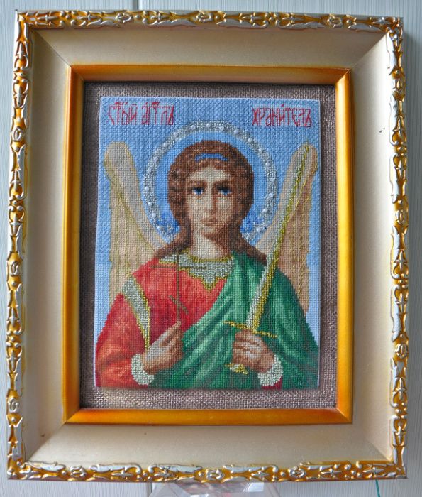 Икона Ангел Хранитель вишитая крестиком