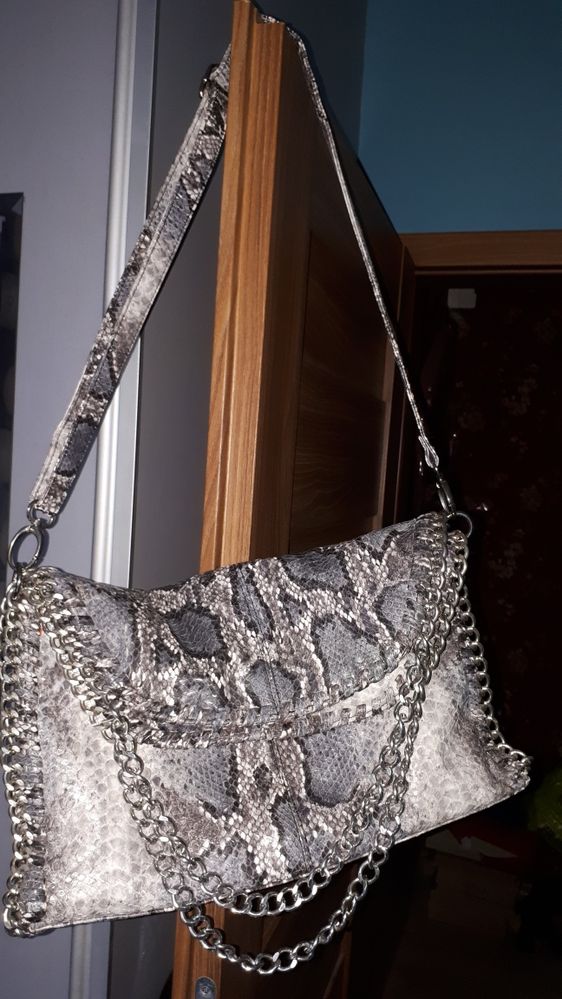 Torebka jak Stella McCartney, shopper, skora weza, lancuchy