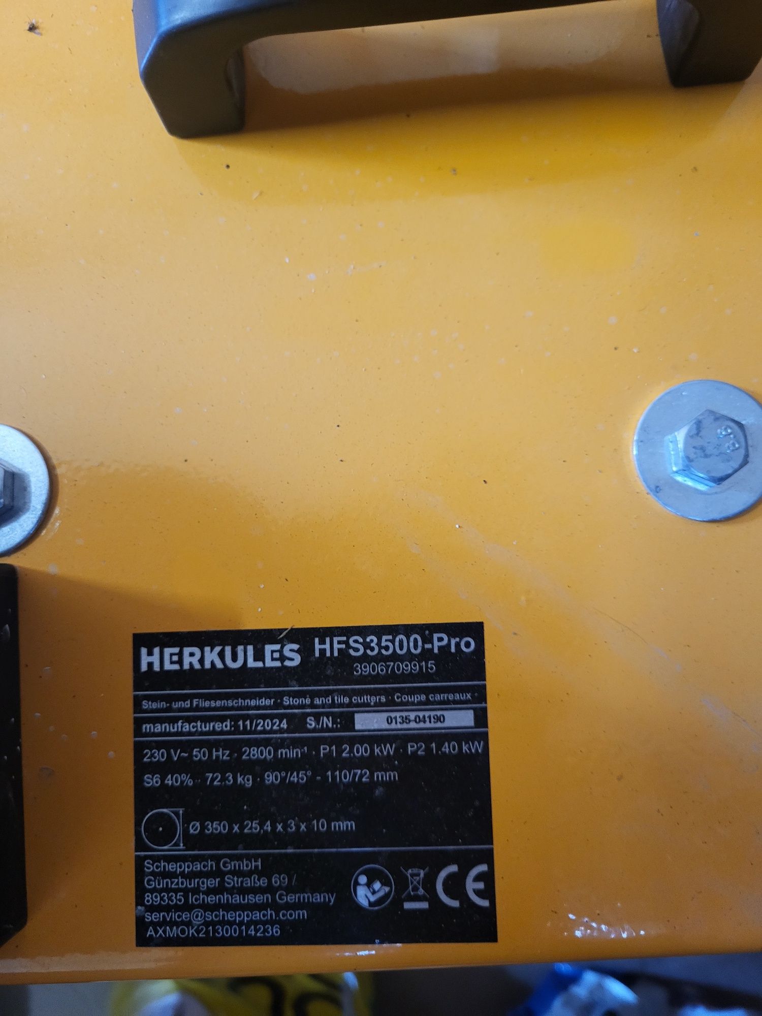 Maszynynka do cięcia, plytek, gresu Herkules HFS 3500 pro