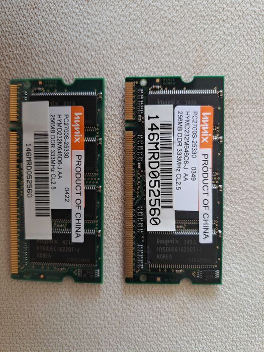 Conjuntos de Memoria portátil DDR 256MB 333 MHz - Várias