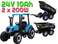 Wielki TRAKTOR z kabiną przyczepą pilotem na akumulator NEW HOLLAND