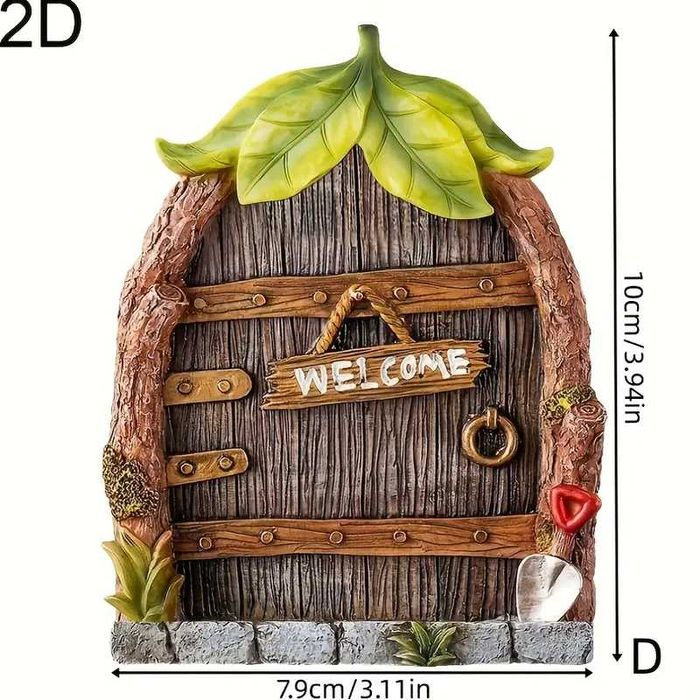 Miniaturowe figurki drzwi dom elfa 2 szt
