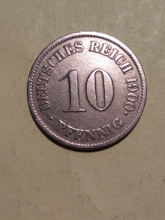 Moedas 10 Pfennig 1900, 1907, 1920, 1921 e 1922 Alemanha