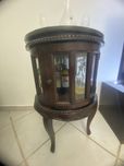 Bar redondo com tabuleiro em mogno vintage