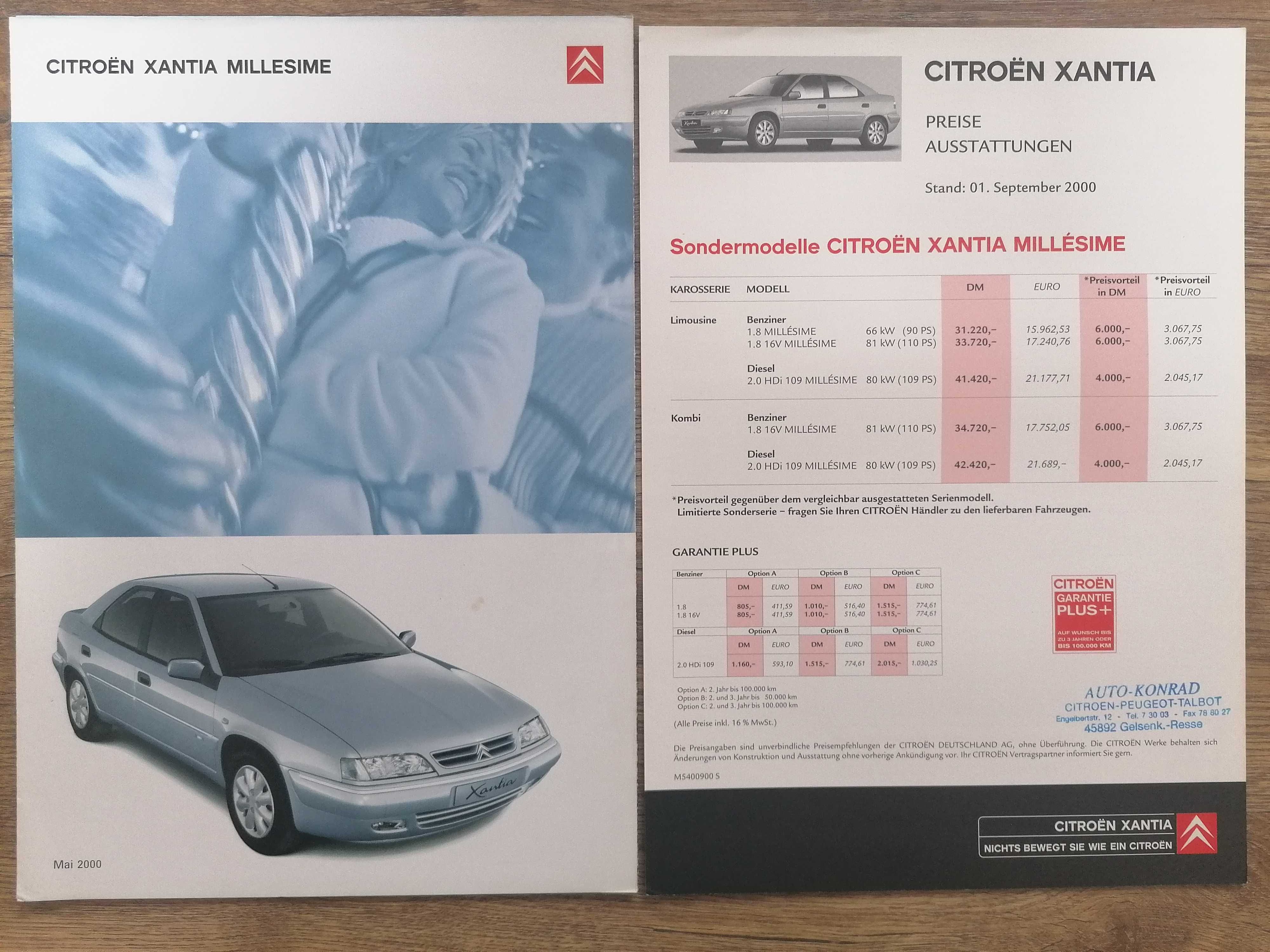 Prospekt Citroen Xantia "Millesime"