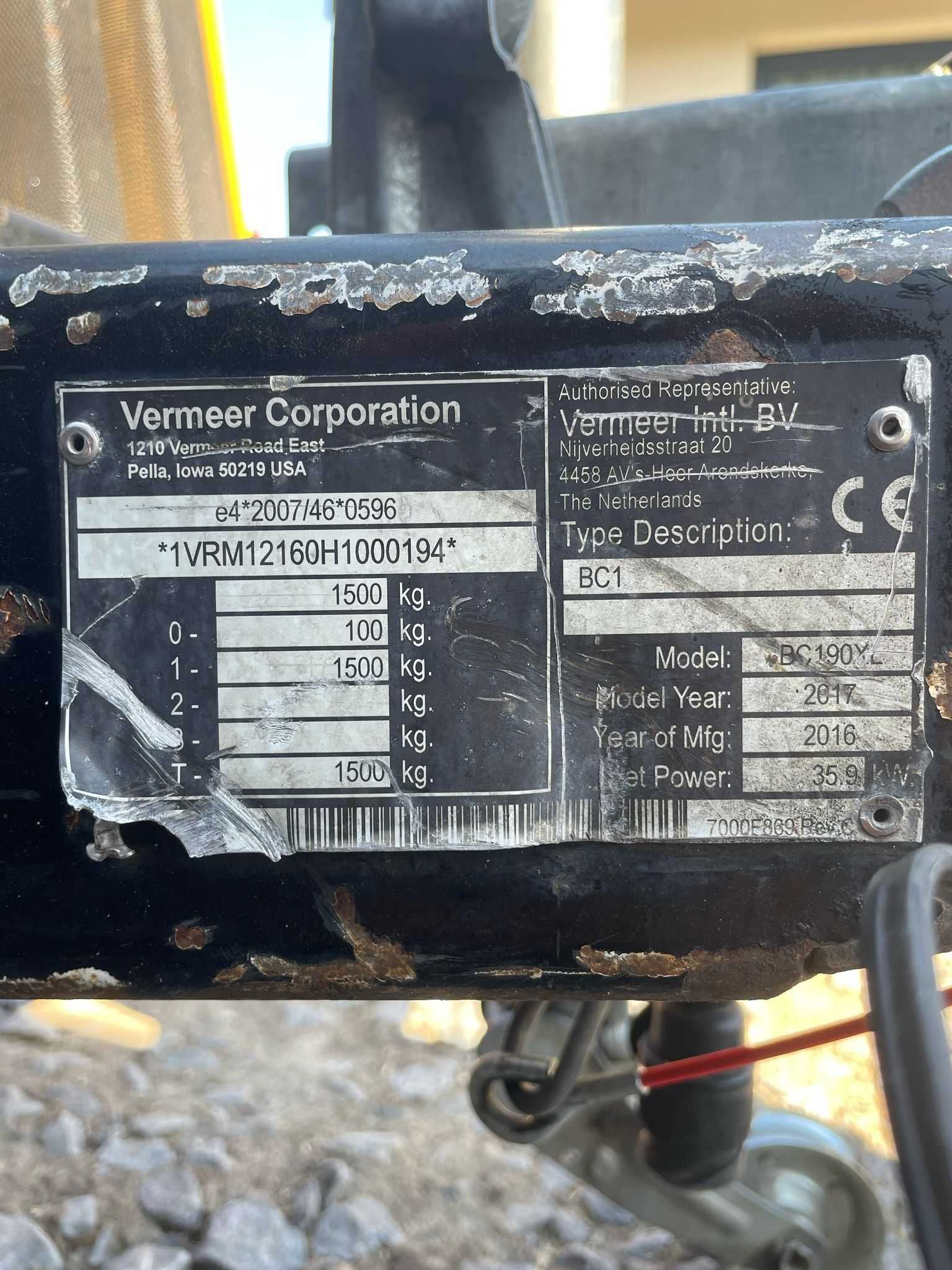 Rębak / Rozdrabniacz do gałęzi Vermeer BC190XL DIESEL