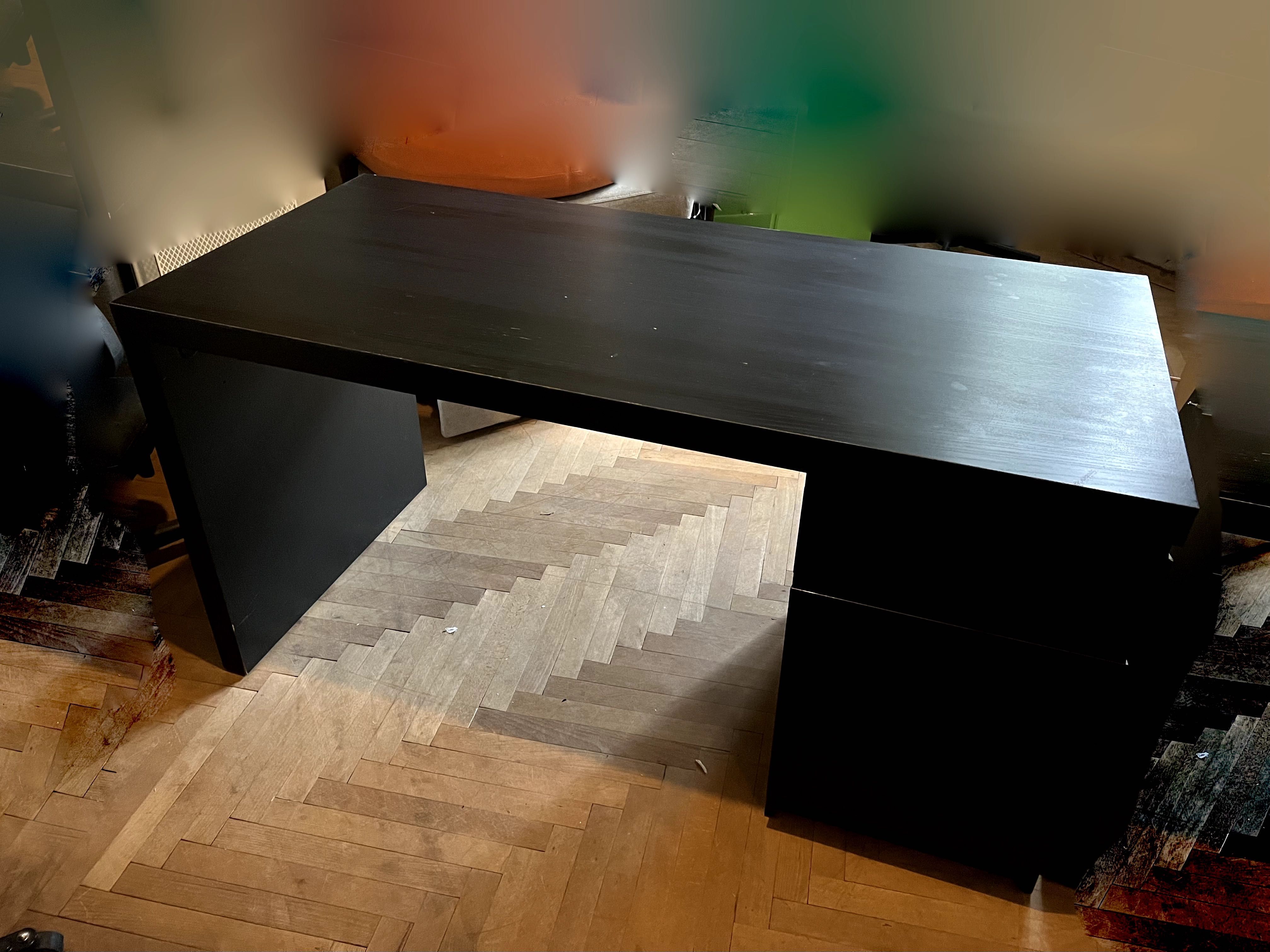 IKEA Malm biurko 140x65 - czarny - szafka, szuflady
