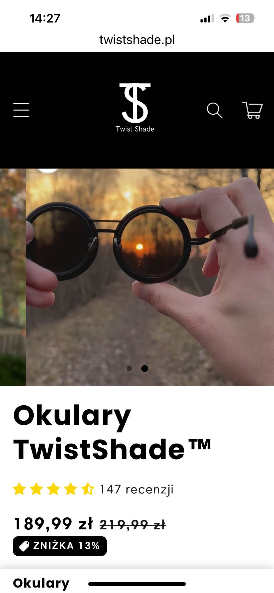 Okulary przeciwsłoneczne z regulowaną soczewką z pokrętłem