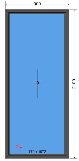 Okno 90x210 / 900x2100 FIX Antracyt - SKLADOKIEN.PL