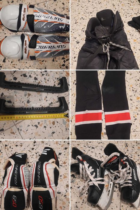 Komplet sprzęt hokejowy z torbą 8/10 lat