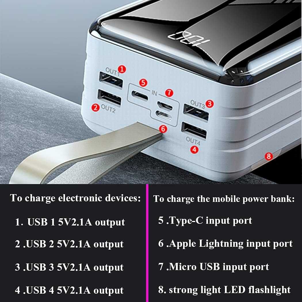 УМБ Power Bank 108 60000mAh повербанк с экраном и фонариком