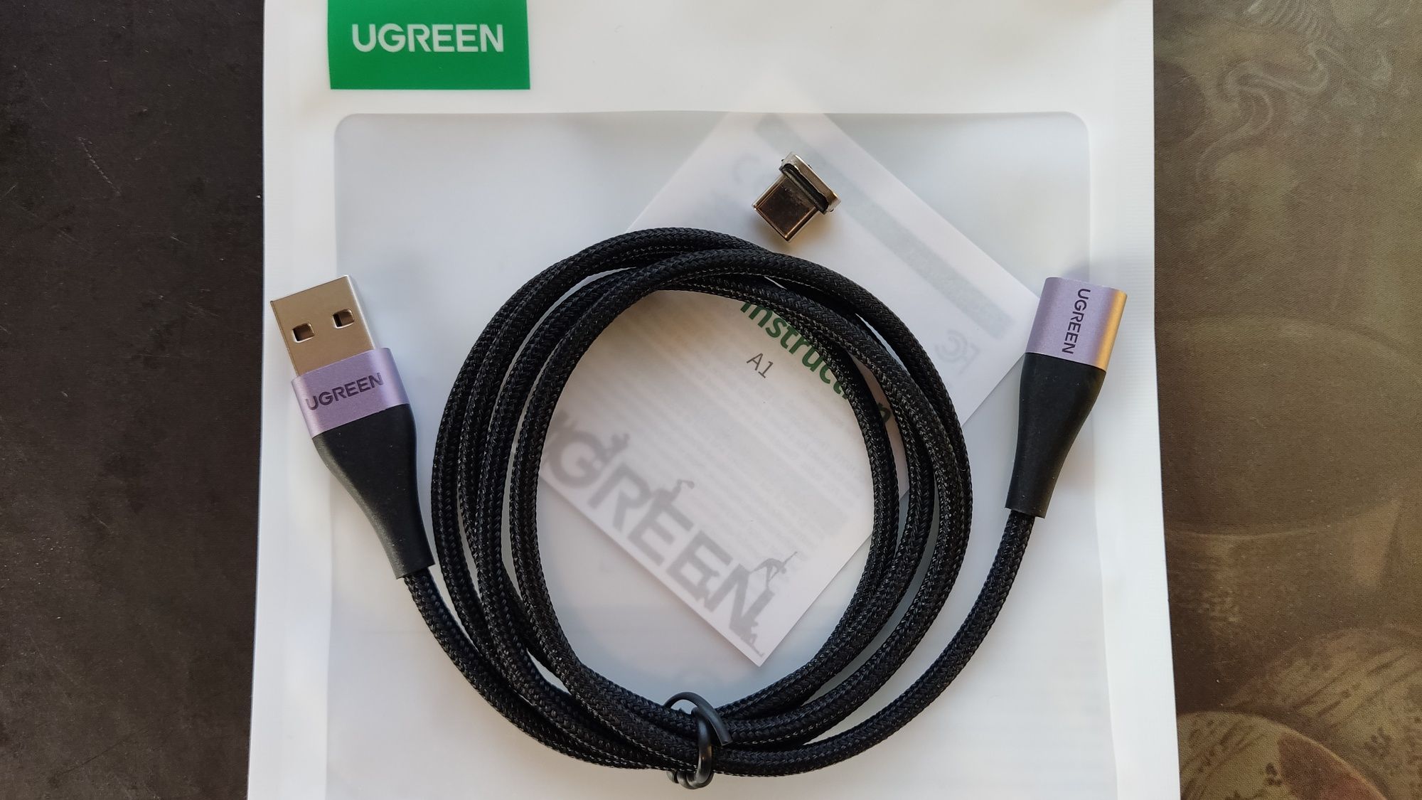 Кабель провод UGREEN магнитный USB Type C.