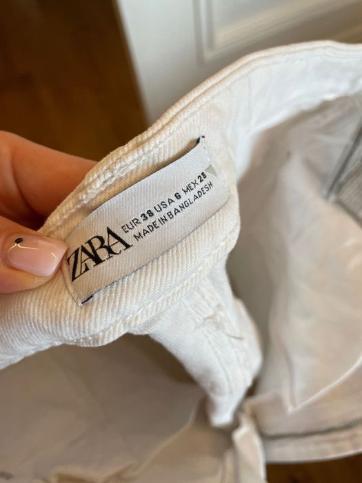 Spodnie białe Zara 38