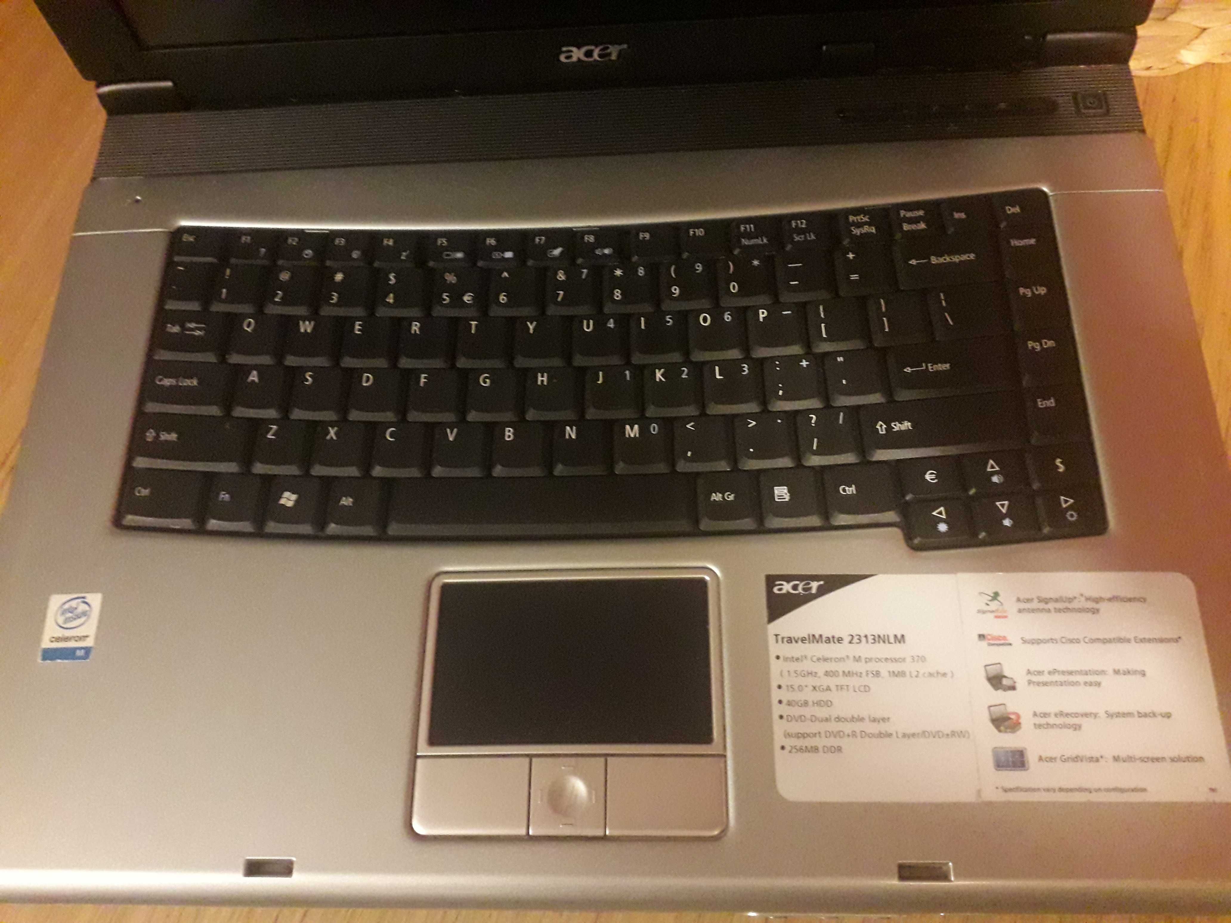 Laptop acer TravelMate 2310/ na części lub do naprawy