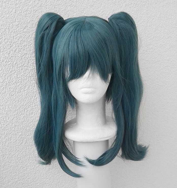 Hatsune Miku Vampire turkusowa ciemna peruka z kitkami cosplay wig