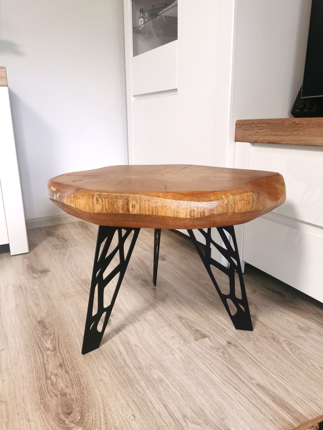 Stolik kawowy loft dąb okrągły