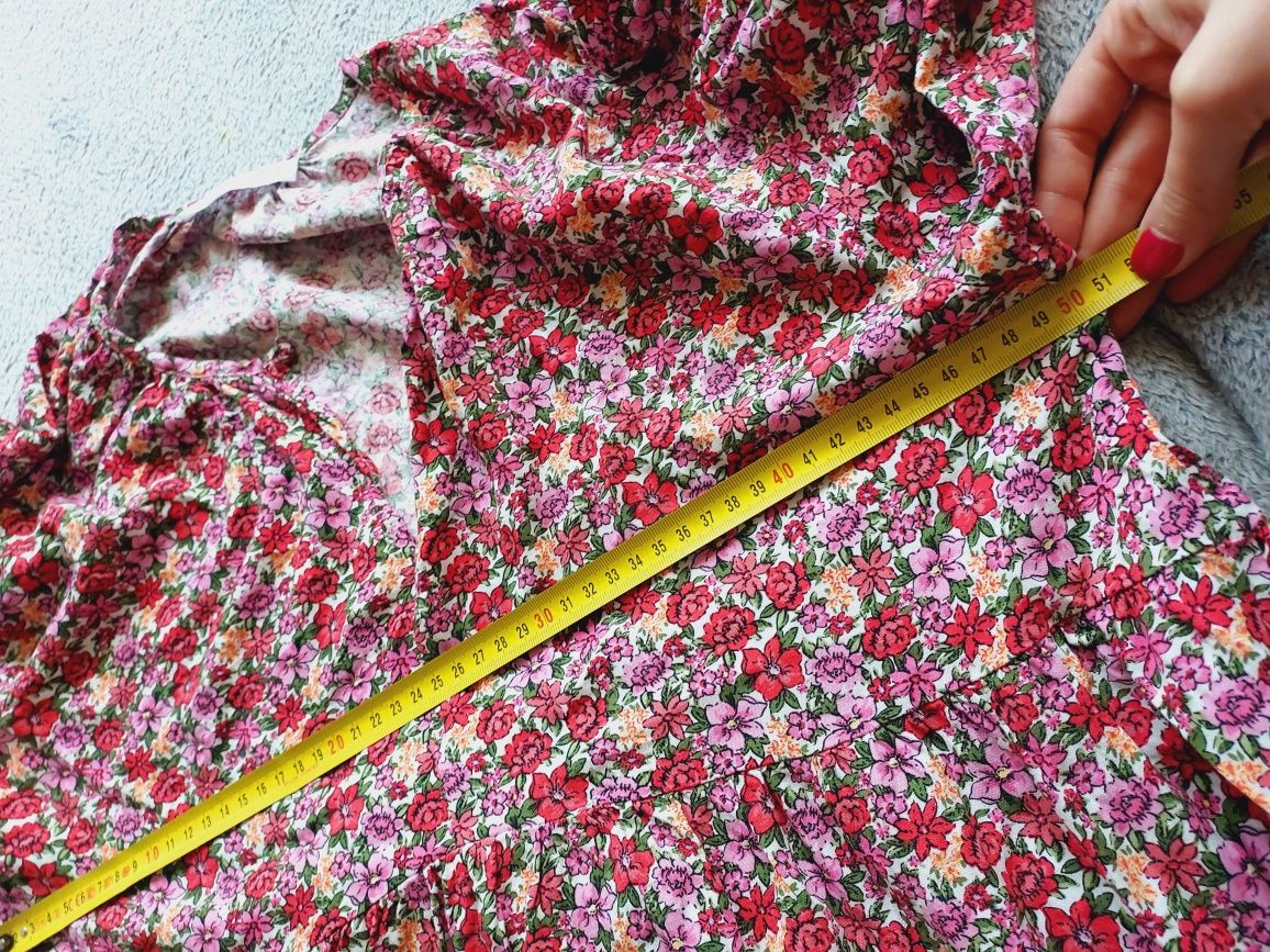 Sukienka oversize w kwiaty wizkozowa, 38 M
