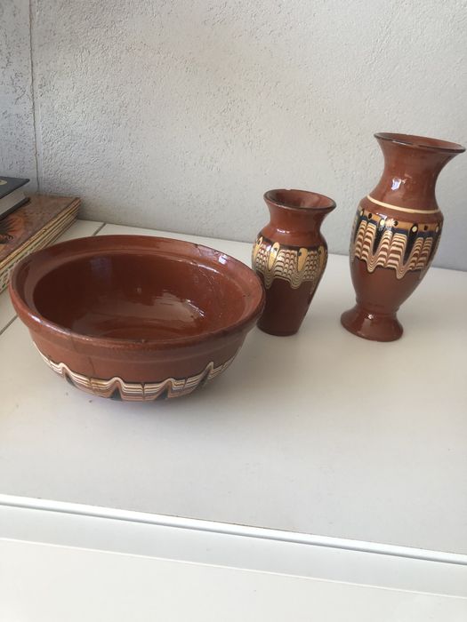 Duży zestaw kamionki, ceramiki bułgarskiej z czasu PRL