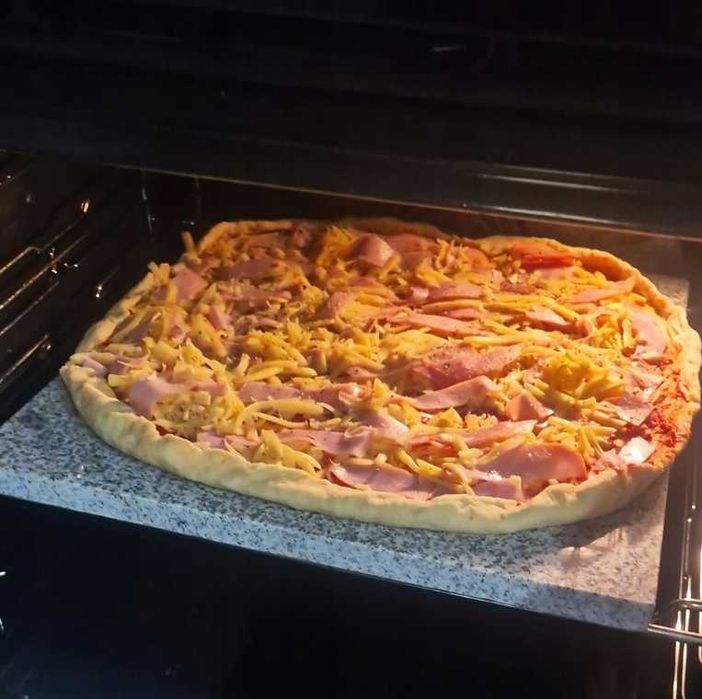 Kamień do Pizzy 36x38 cm Łopatka Granitowy do Pieczenia Grilla Deska