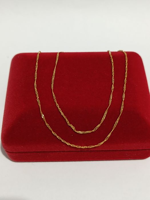 Złoty łańcuszek splot drobny Singapur dł.50cm złoto próby 333