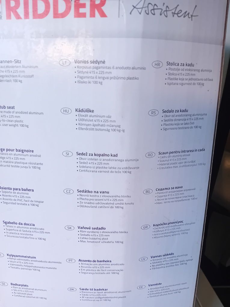 Banco de apoio para banheira