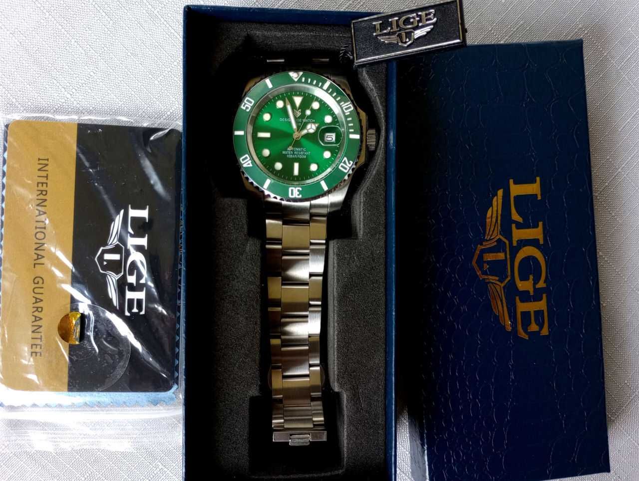 Zegarek automatyczny LIGE - wzór Rolex Submariner "Hulk"