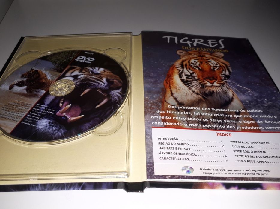 Livro e dvd tigres dos pantanos