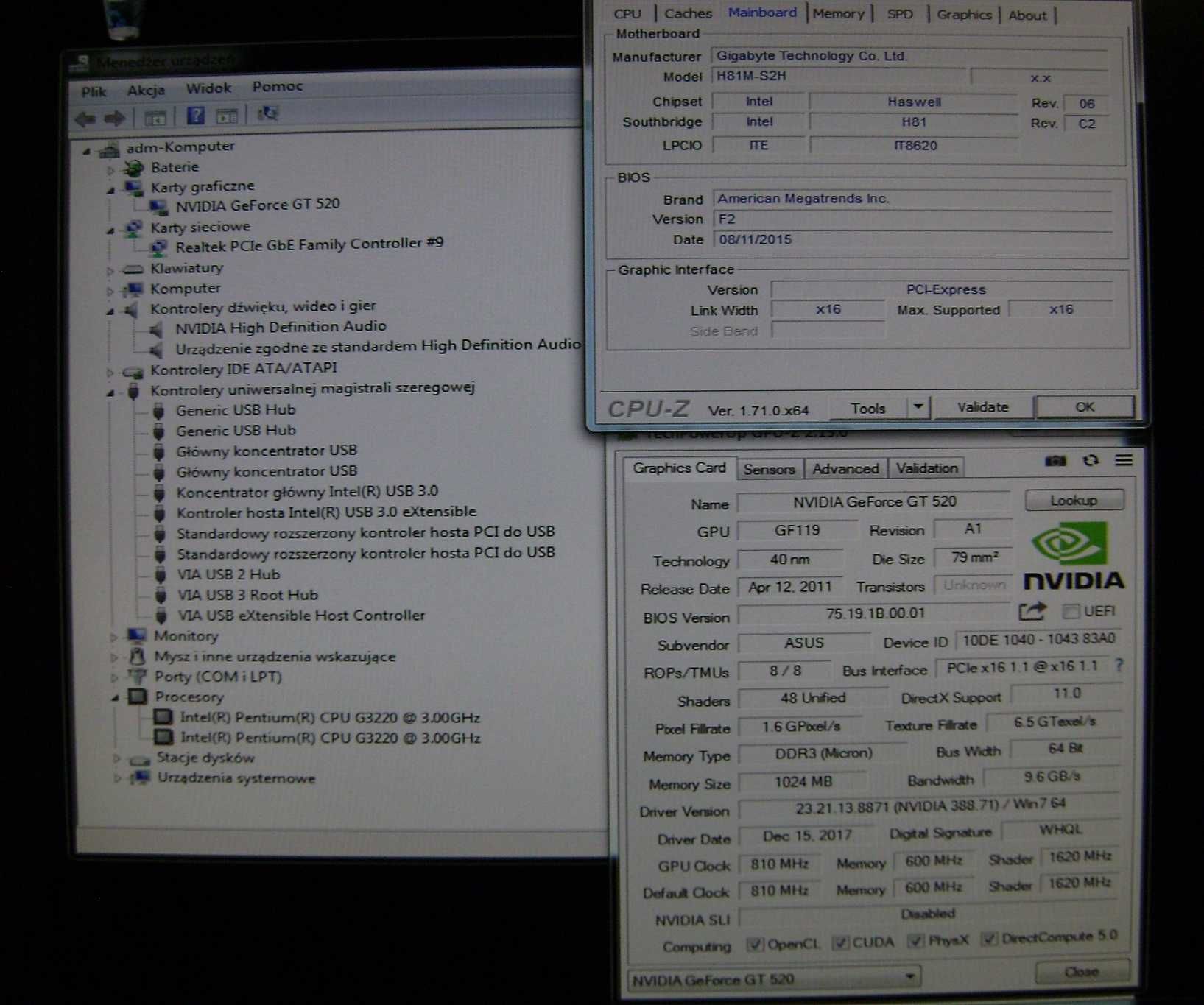 GIGABYTE GA-H81M-S2H LGA.1150 i3/i5/i7 - sprawna