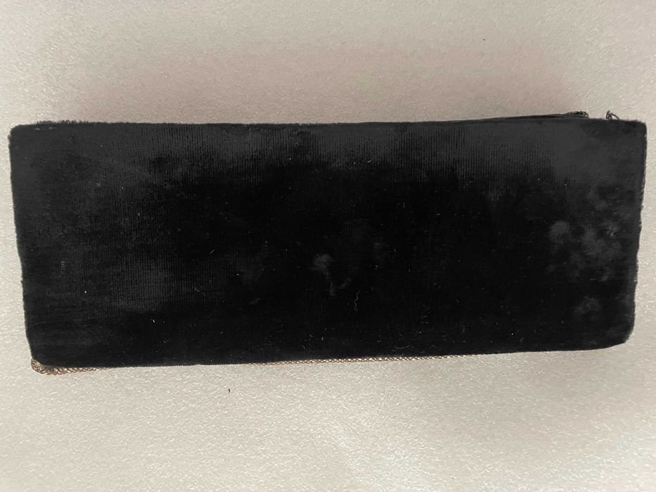 Вінтажний оксамитоввий театральний клатч з ручною вишивкою