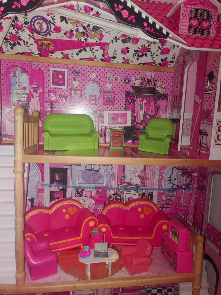 Różowy zestaw mebelek dla Barbie
