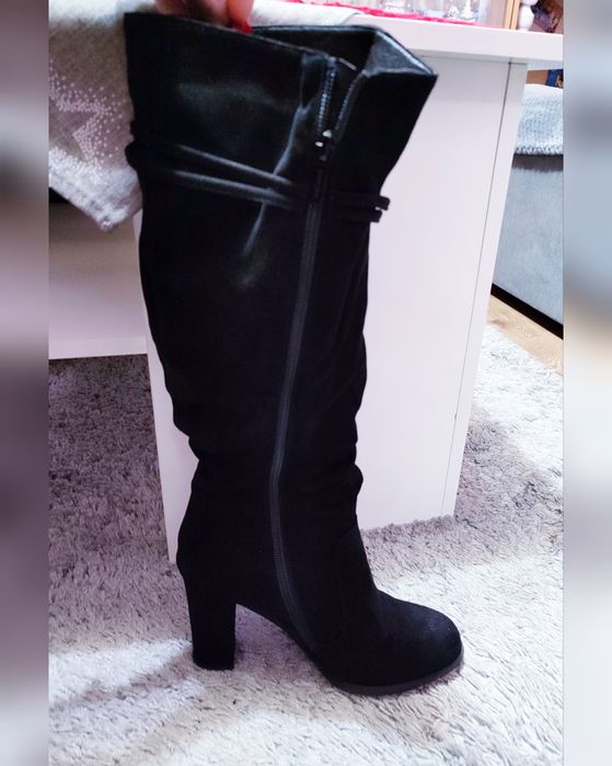 Kozaki zamszowe czarne r. 38