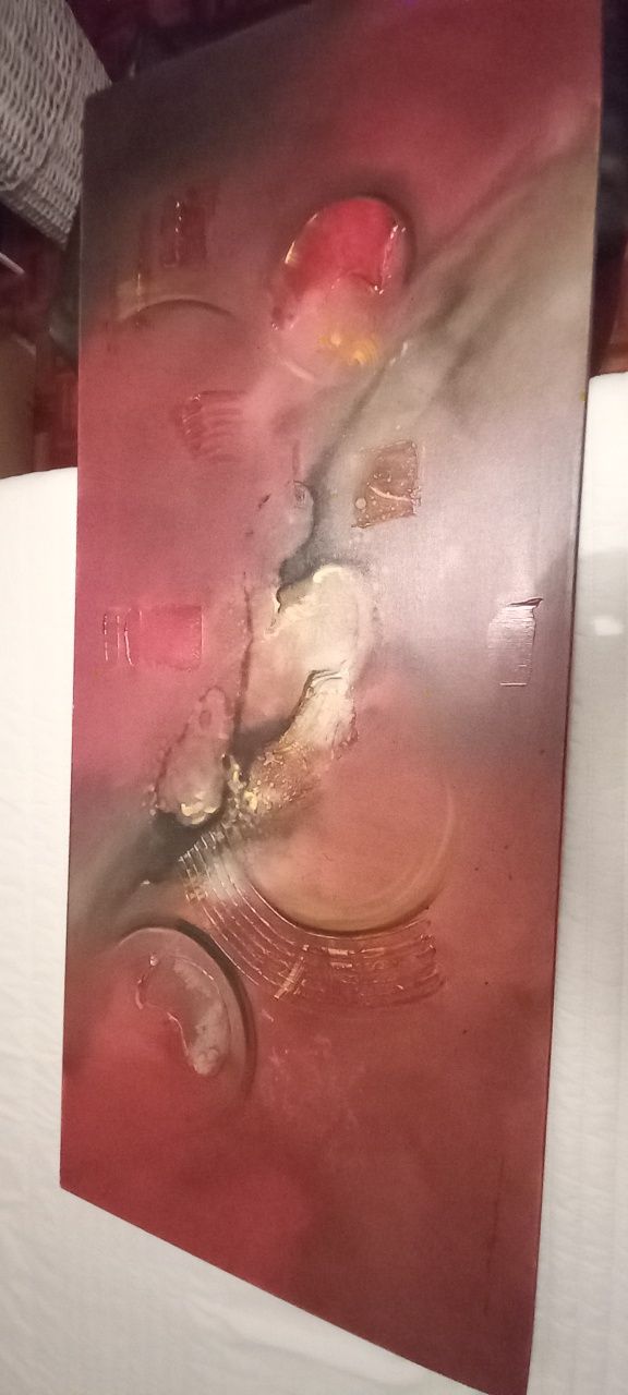 Quadro de parede tons de bordeaux,