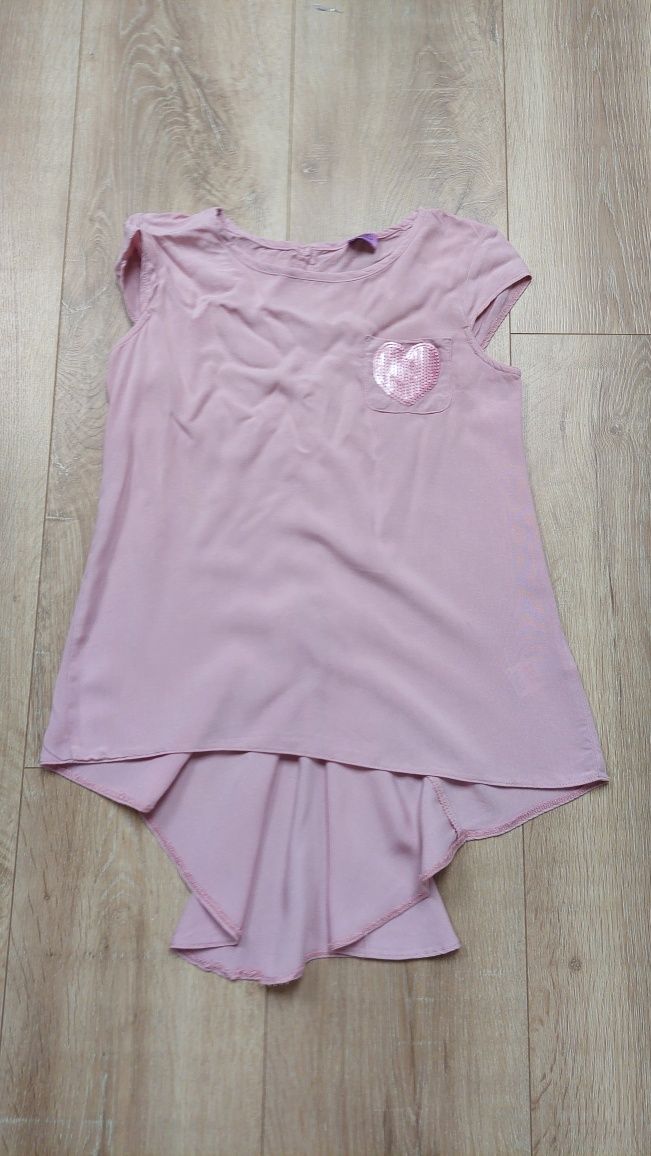 bluzka dziewczęca letnia koszulka tshirt tunika r. 140