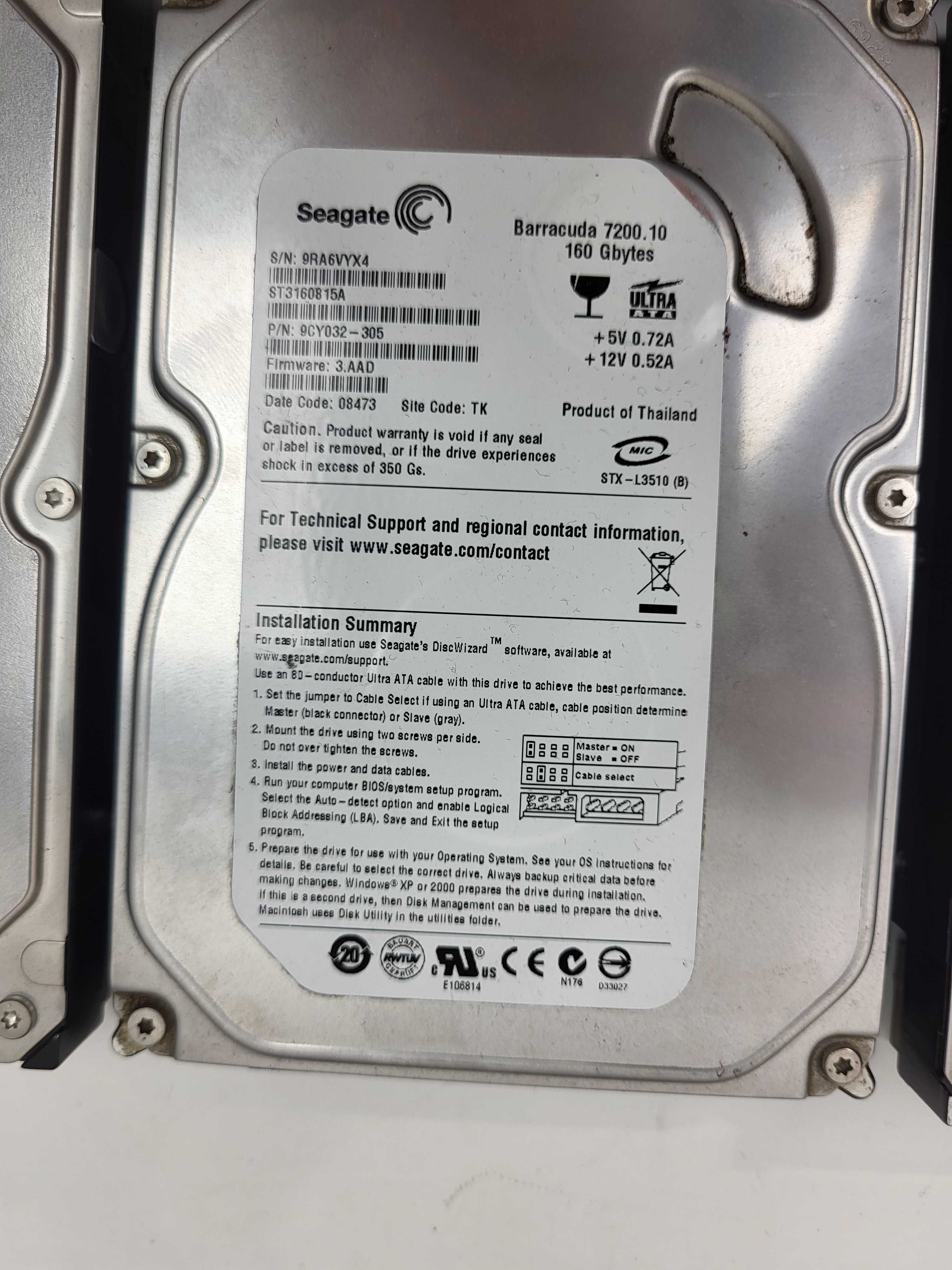 5x Dysk Seagate IDE różne pojemności nietestowane