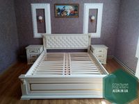 Шикарный спальный гарнитур серии "Прайм" с декором и золотой патиной