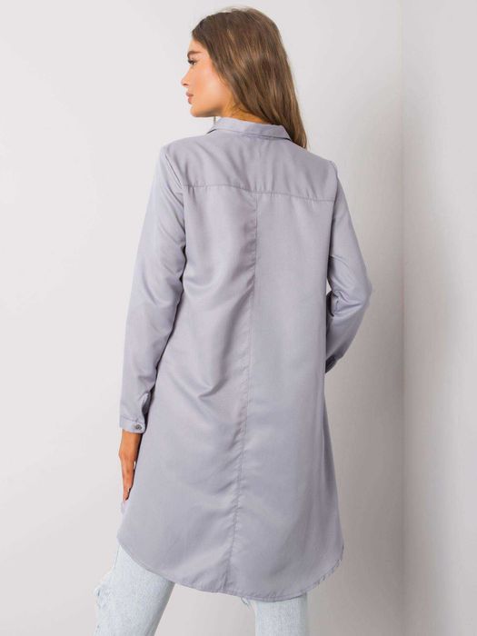 Koszula klasyczna z dłuższym tyłem, szara Brinleigh L/XL