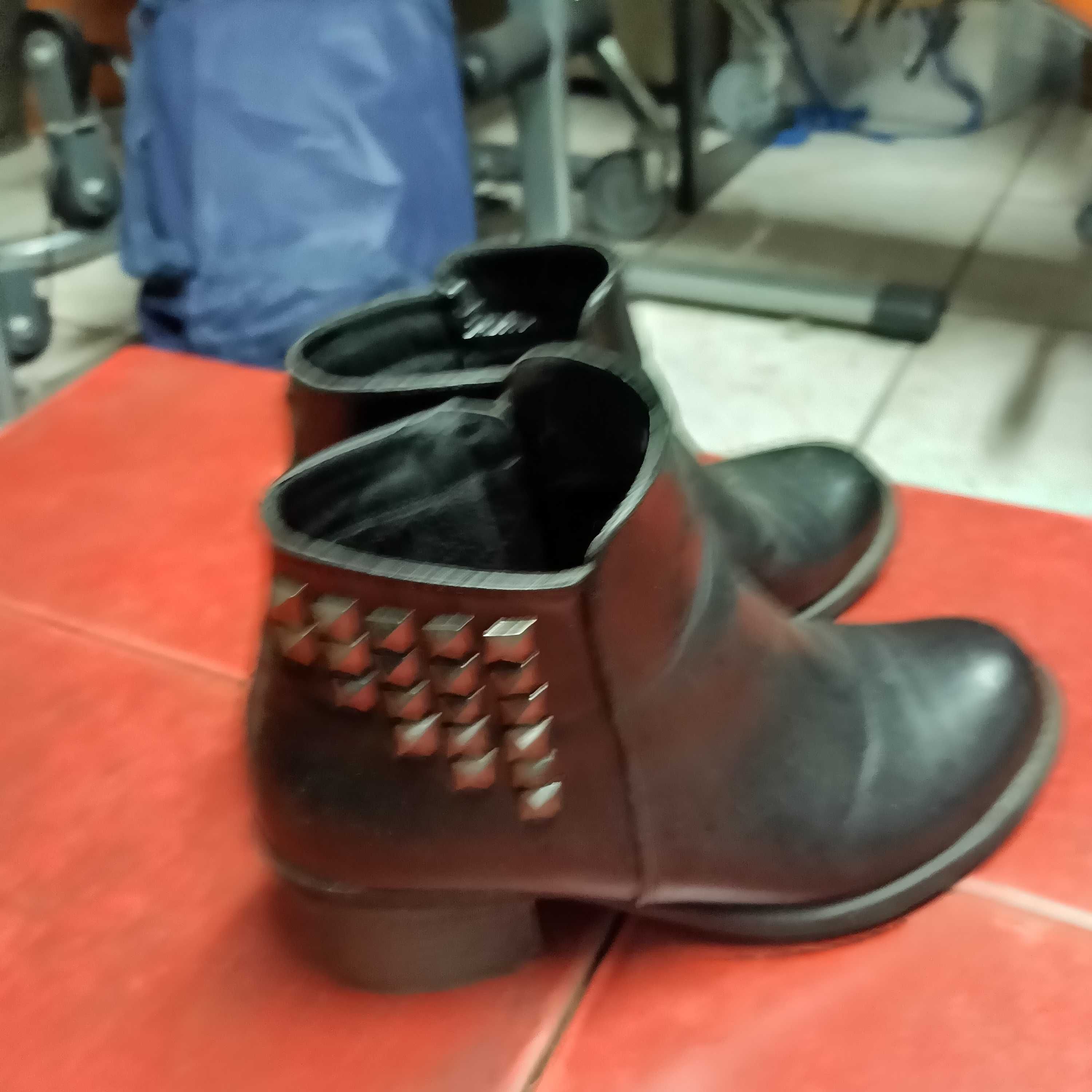 Buty damskie na motor na party z ćwiekami r.36 skóra okazja