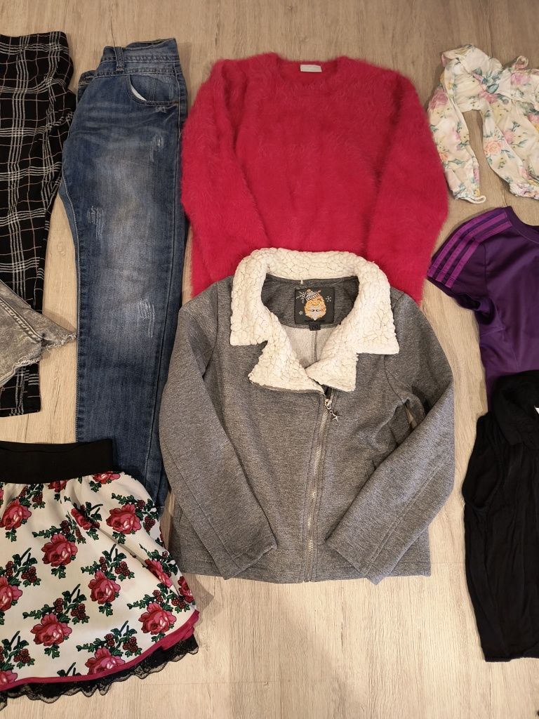 Spódnica, bluzka Minnie, spodnie, spodenki, sweter, hiszpanka r. 140