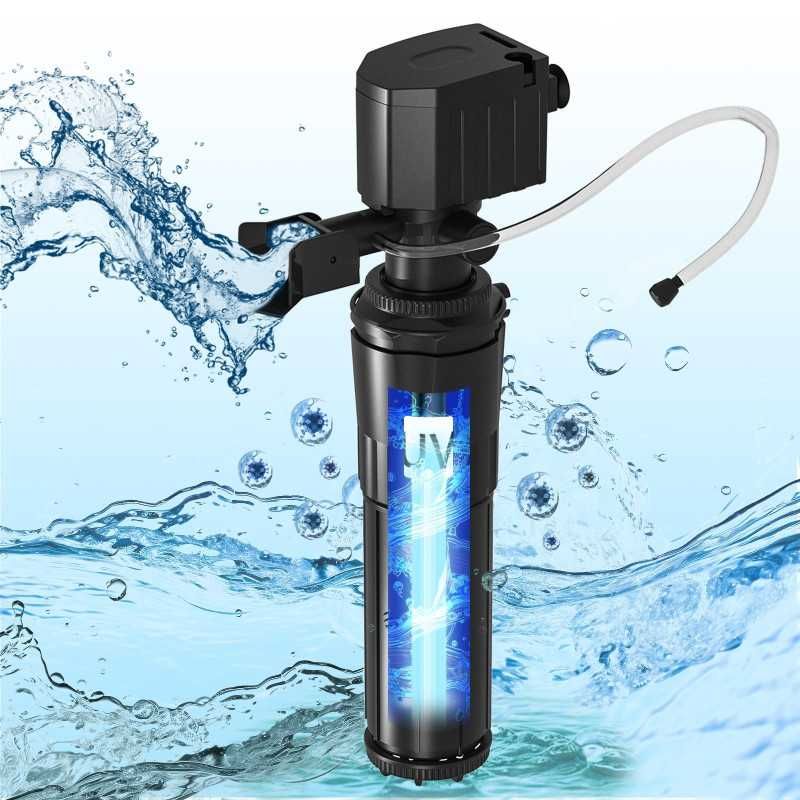 Filtro Submersível com Lâmpada UV para Aquários