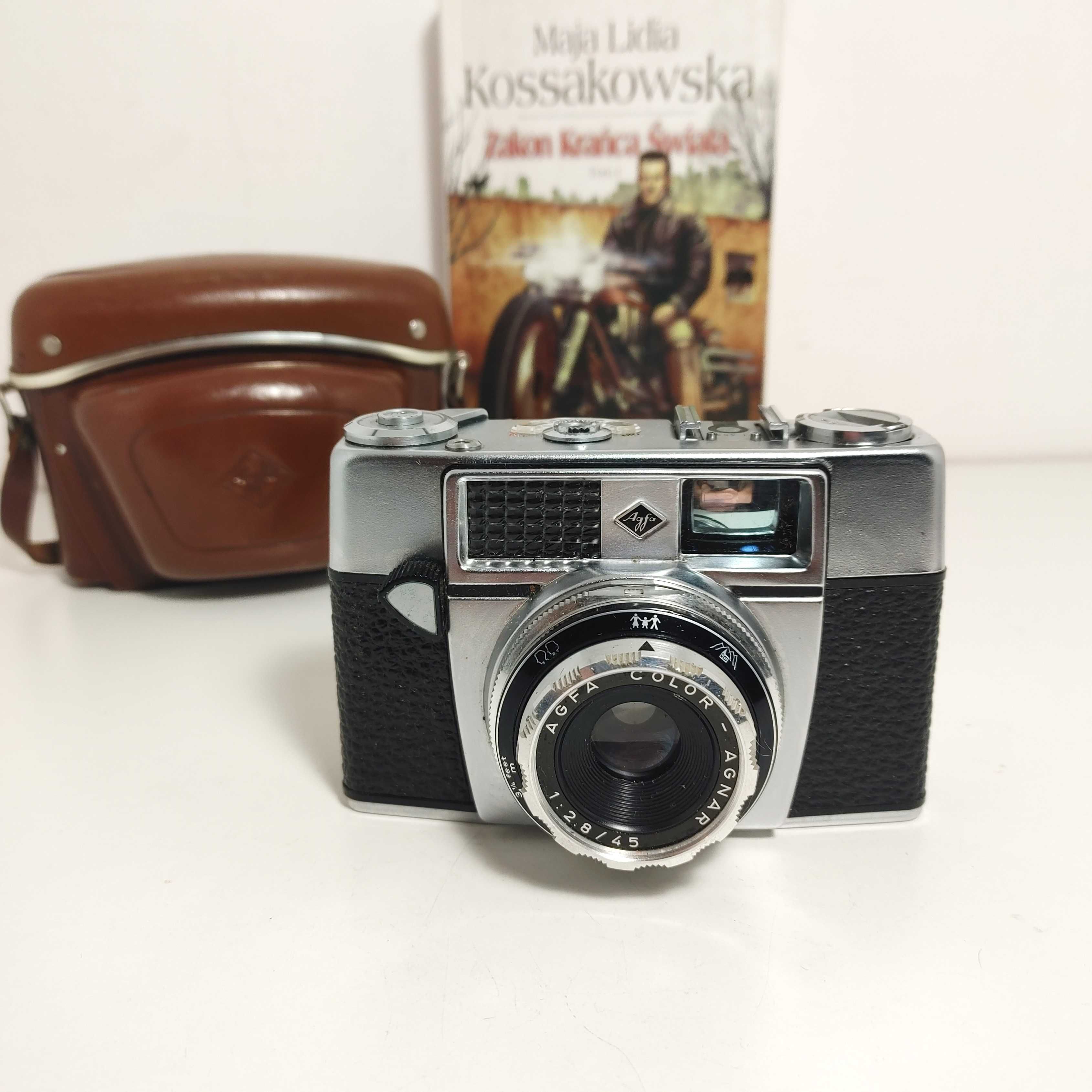 Ciekawy fotograficzny aparat analogowy AGFA Optima Ia - skórzane etui